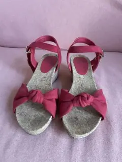 リボンウェッジサンダル　earth × ORientalTRaffic