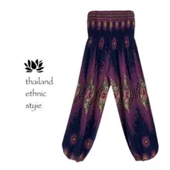 【新品】アラジン　タイパンツ　男女兼用【シャーリング】P柄ネイビー　D845~6