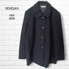 ​ヴェベルカ コート ショート丈 カシミヤウール混 黒 M フォーマル 上品