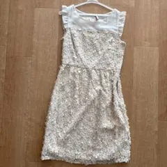 WILLSELECTION フラワーレースワンピース ホワイトベージュ