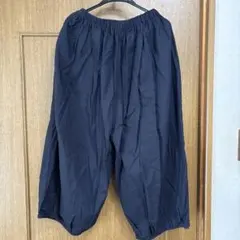 ネイビーサルエルパンツ ゴムウエストバルーンパンツ