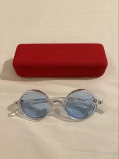 JINS クリアフレーム ブルーミラー サングラス