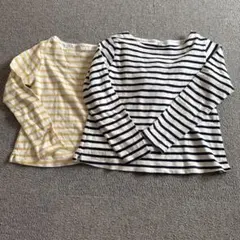 イエローとホワイトの長袖カットソー