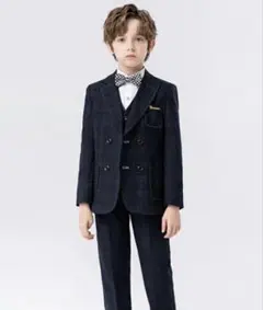 卒業式　入学式　ネイビー 5点セット スーツ　160