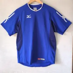 MIZUNO プラシャツ M 青 サッカー 半袖 ミズノ メッシュ 軽量