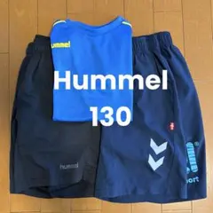 hummel シャツ　ハーフパンツ 黒　紺　130 サッカー　3点セットのサムネイル