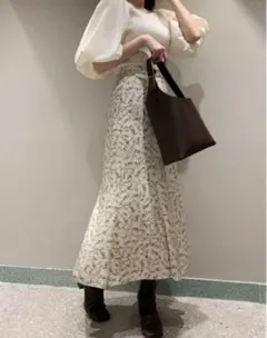 snidel パフスリーブオフショルニットプルオーバー