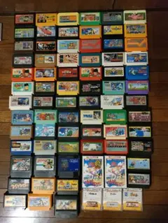 【ジャンク品】大量76本　内3本ディスクカード　ファミコンソフトまとめ売り