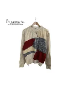 ★ サンタフェ santa fe パッチワーク ケーブル編み ニット セーターのサムネイル