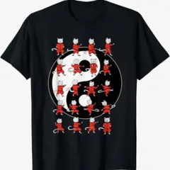 新品❣️ Printstar 太極拳猫Tシャツ 黒 メンズXS 085-CVT