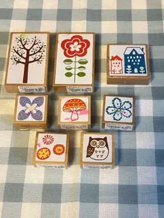 北欧風スタンプ：8個セット：まとめ売り：used
