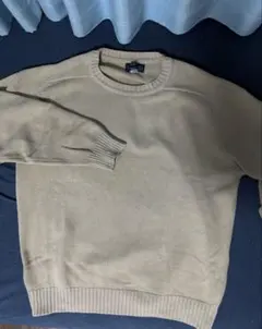 90's Lands' End ベージュ コットンニット L アメリカ製