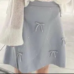 美品 L.B CANDY STOCKビジューリボンミニスカート サイズ0