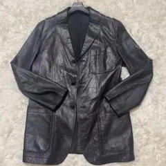 【美品】ビームス　beams ラム　羊革　ジャケット　黒　革　レザージャケットのサムネイル