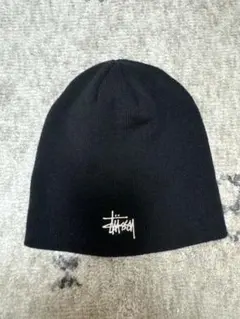 Stussy リバーシブル ニット帽 スカルキャップビーニー ブラック