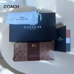 COACH/スリム アコーディオン ジップ ウォレット/シグネチャー キャンバス