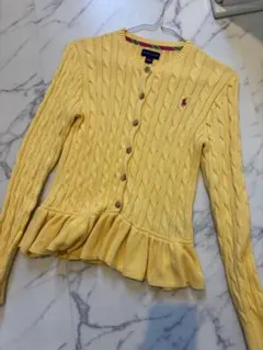 Ralph Lauren イエローカーディガン ペプラム