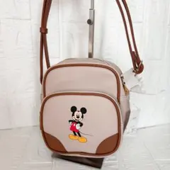 【新品未使用】ディズニー　ミッキーマウス　ショルダーバッグ　ベージュ　しまむら