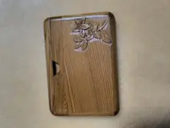 屋久杉 名刺入れ 花の彫刻