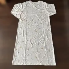 ジェラートピケ　干支柄　ワンピース　ルームウェア　薄ピンク