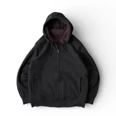 00s old Uniqlo ボア ジップアップパーカー Ｌ　ブラック　Y2K