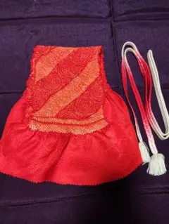 帯揚げ帯締めセット　赤色　半衿おまけ　お得!