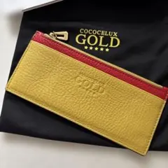 COCOCELUX GOLD 小さい長財布 イエロー/レッド