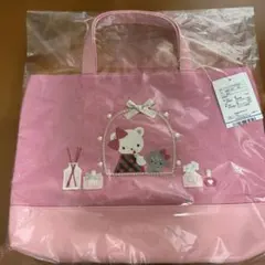 新品　ファミリア　芦屋モンテメール　デニムバッグ　ピンク　シャンブレー　パール