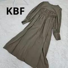 KBF オリーブ色 長袖ロングワンピース