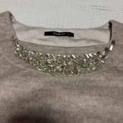 【新品未使用】　Dinos 「RULE」　ラインストーン　カットソー　Ｌサイズ