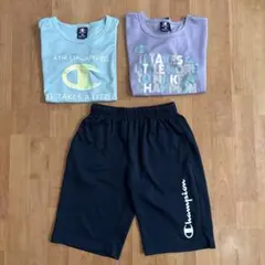 Champion Tシャツ ネイビーショートパンツ セット セットアップ