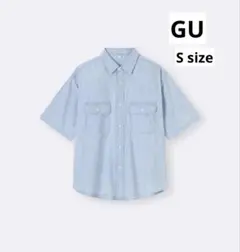 GU デニムオーバーサイズワークシャツ5分袖　Sサイズ　ブルーのサムネイル