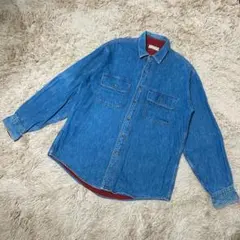 ✨80~90s•Msize✨LLBean デニムシャツ USA製 裏地 チェック