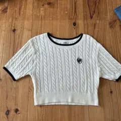 INGNI 半袖 ケーブルニット ホワイト