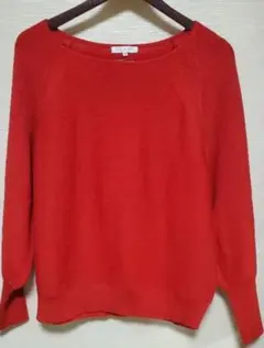 THE SHOP TK レッド 長袖ニット M