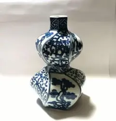 源右衛門窯 祥瑞手瓢形 花瓶 置物 未使用品