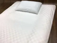 ホテルスタイル 厚手ジャガードサテン生地フラットシーツ150×250cmチェックのサムネイル