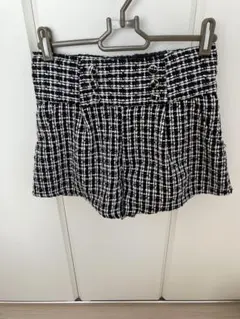 INGNI ショートパンツ　白黒　チェック