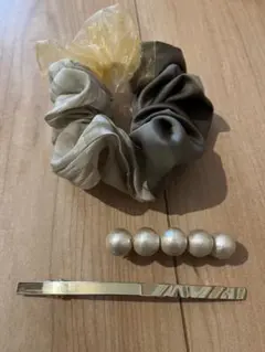 コットンパール　バレッタ　セット