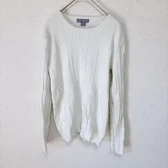 LAURASCOTT ローラアスコット リブ編み 長袖Tシャツ Sホワイト