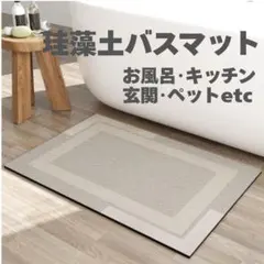 【ベージュ】珪藻土バスマット 玄関マット ソフト 速乾 ペット 台所 30×40のサムネイル