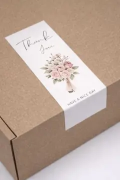 新品✨ サンキュー シール 花束 フラワーデザイン 50枚 6x 15cm