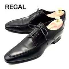 未使用品▼REGAL リーガル スクエアトゥ 外羽根 レースアップ ビジネスシューズ レザーシューズ ブラック 25 箱付き 日本製 メンズ REGAL リーガル ビジネスシューズ スクエアトゥ 外羽根 ブラック【26