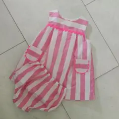 Jacadi　ジャカディ ストライプ ワンピース ブルマ セット　美品✨️