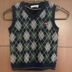 familiar アーガイル柄 Vネックベスト 100