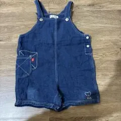ELLE ダークブルー デニム風オーバーオール　90cm