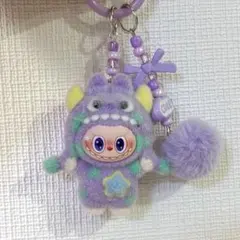 紫ぬいぐるみキーホルダー