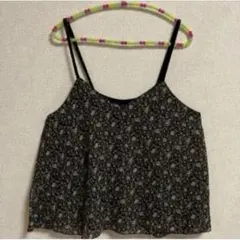 黒色花柄キャミソール リバーシブル