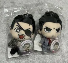 新品未開封 龍が如く ぬいぐるみ 真島吾朗 桐生一馬 缶バッジセット