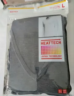 未使用　ユニクロ　ヒートテックVネックT （九部袖）メンズLサイズ　グレー